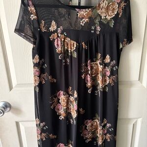 Floral Black Dress